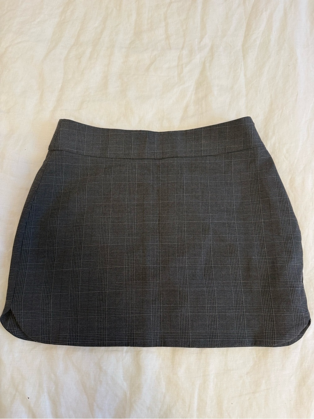 Zara Dark Gray Plaid Mini Skirt
